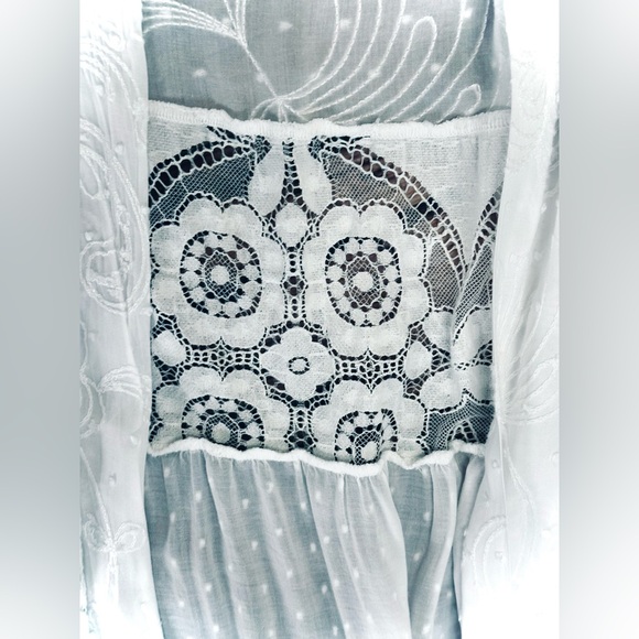 TEMPO PARIS || Boho Lace Kimono Cardigan 9246V Duster in White - SZ S/M 🤍NWT🤍 - Picture 6 of 6